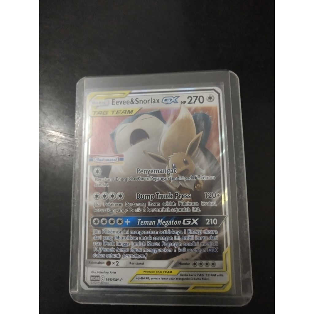 Tag team Eevee & Snorlax GX Indomaret, Kartu Pokemon Eevee snorlax Promo Indomaret