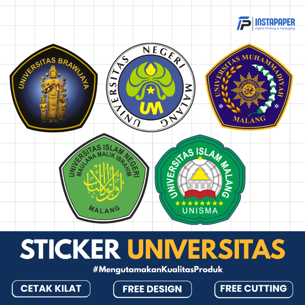 Cetak Stiker Universitas Brawijaya, UM, UMM, UNISMA, UIN