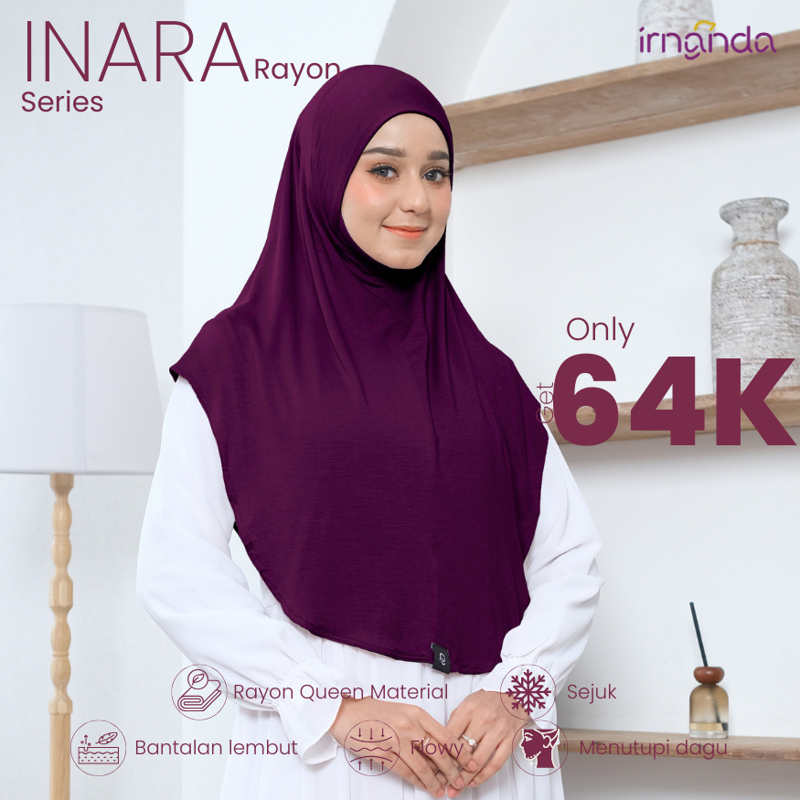 Irnanda Hijab - Bergo Instan Rayon Premium | INARA Series | Wine