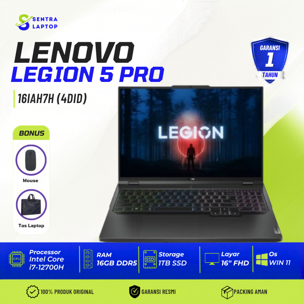 Lenovo Legion 5 Pro 16IAH7H (4DID) Core i7-12700H 16GB DDR5 SSD 1TB RTX3070Ti 16"WQXGA