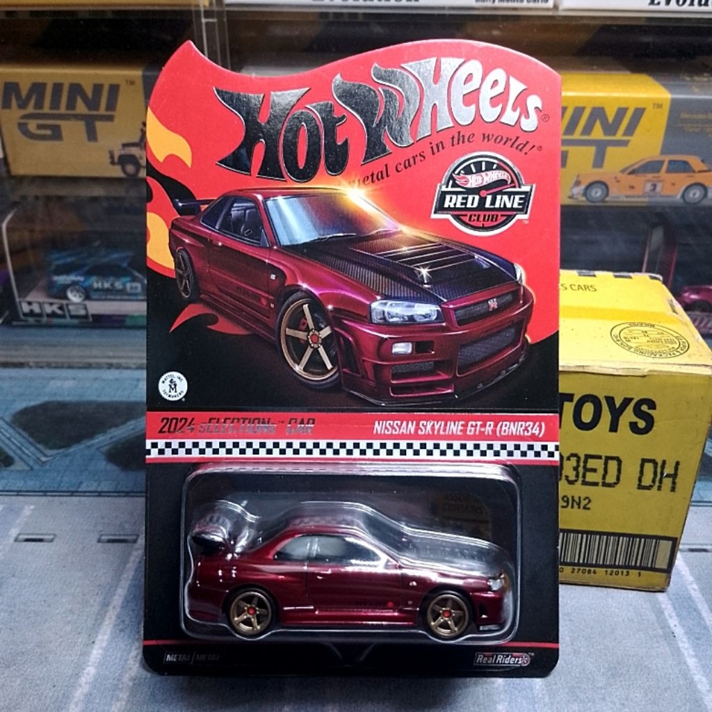 HOTWHEELS - RLC NISSAN SKYLINE GT-R R34 BNR34 RED (OXBLOOD)