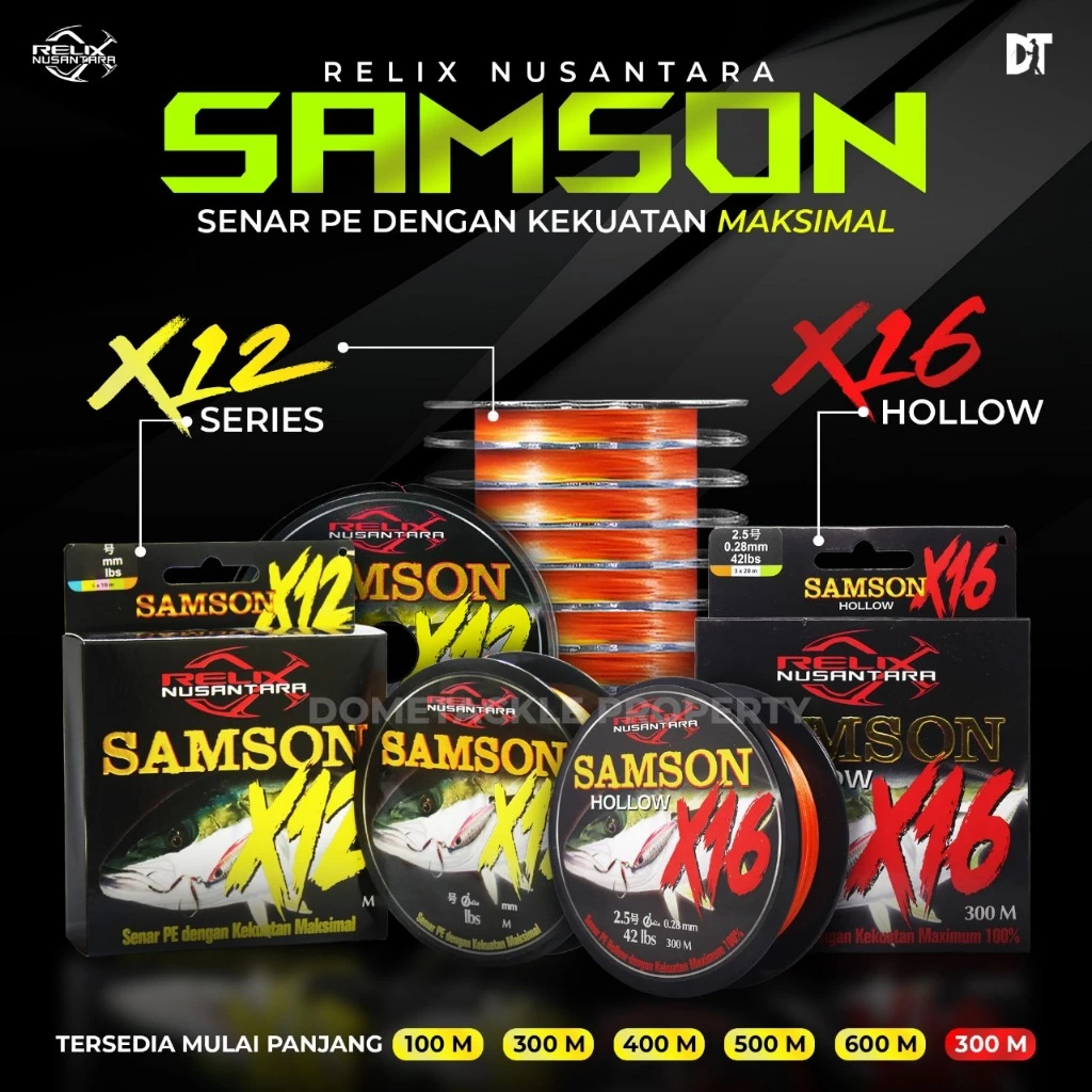 Senar PE Samson Relix Nusantara X12 X16 300 400 500 600 Meter Senar Pancing Benang PE 1 1.5 2 2.5 3 