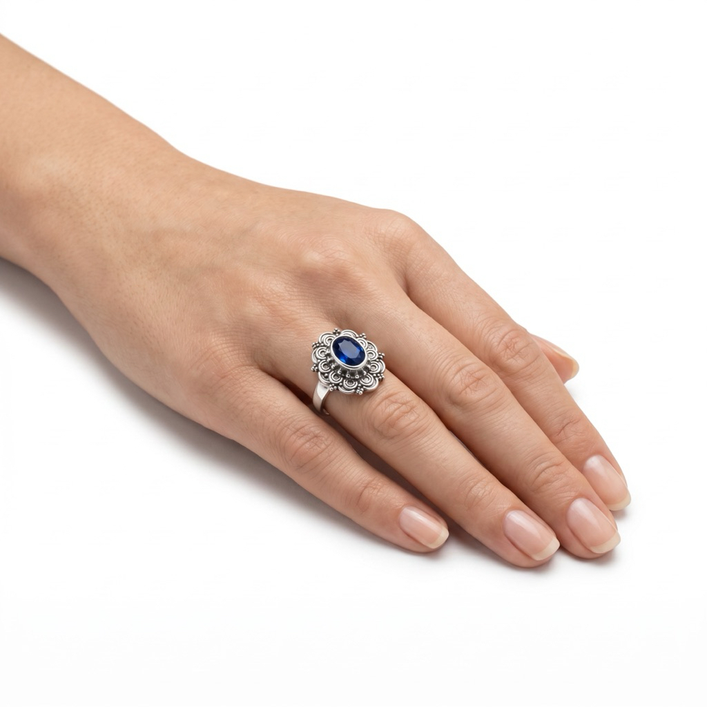 Cincin perak 925 dengan permata kyanite | Ring silver 925 with natural kyanite stone | Naryana silve