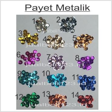 Ramboci Piring Payet Piring Metalik ecer