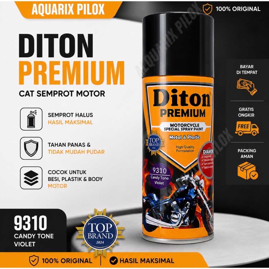 Pilox Diton Premium Candy Ungu Diton Premium Paket Candy Ungu || Cat Semprot Body Motor Velg Motor&R