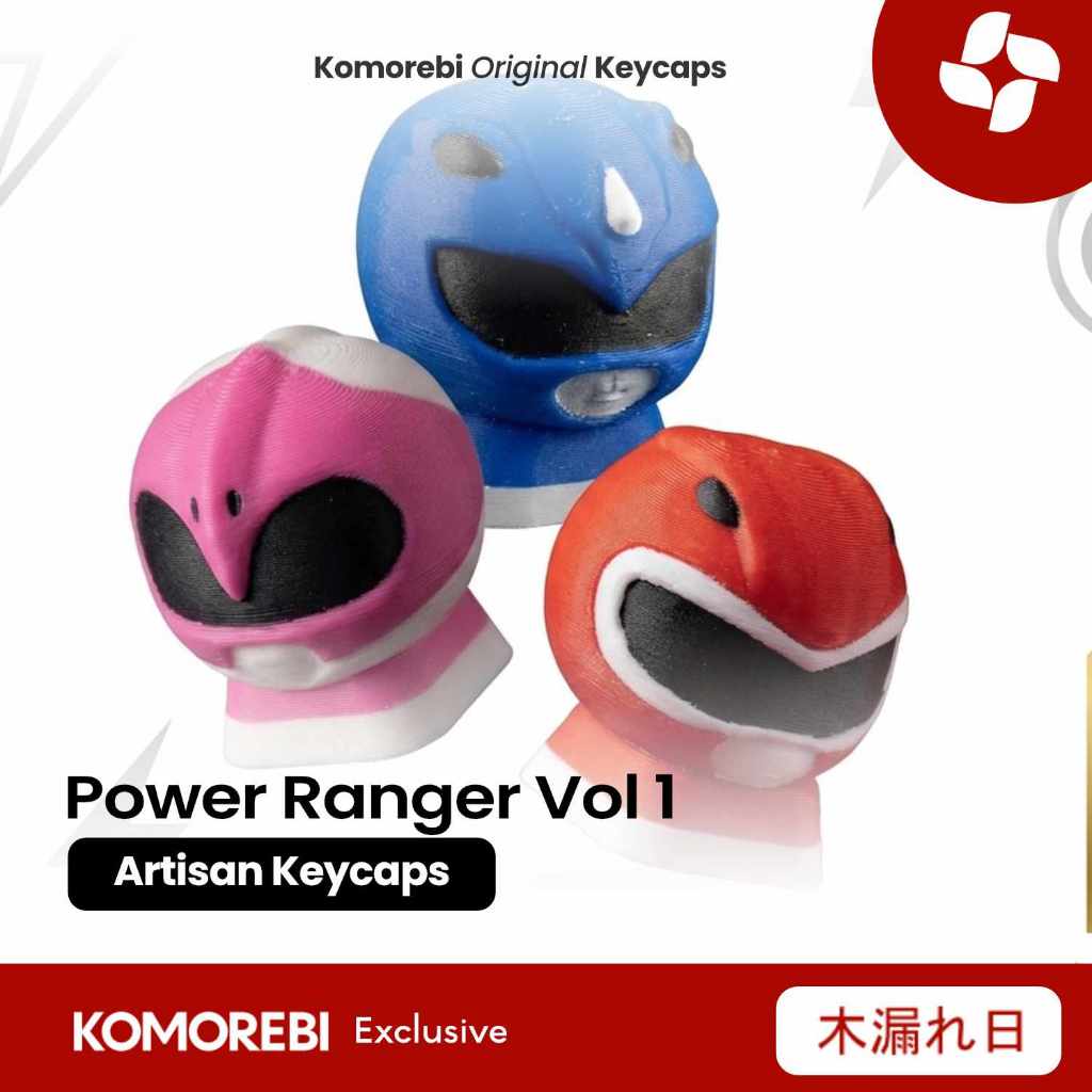 Artisan Keycaps Power Rangers Vol 1 Red Blue Pink Ranger Helm Mechanical Keyboard Custom Komorebi#KO