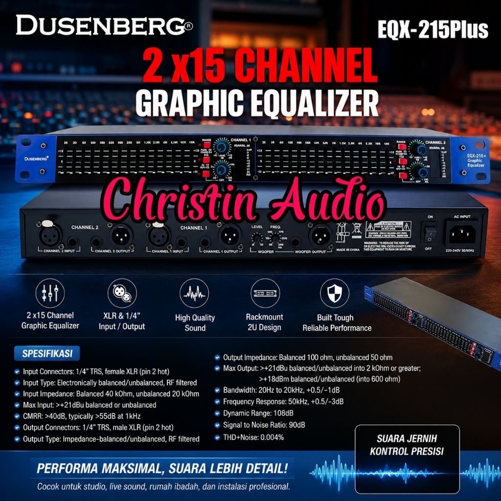 Equalizer Profesional Audio Dusenbreg EQX 215 Plus + Subwoofer Terbaru 2x15 Channel Original SNI