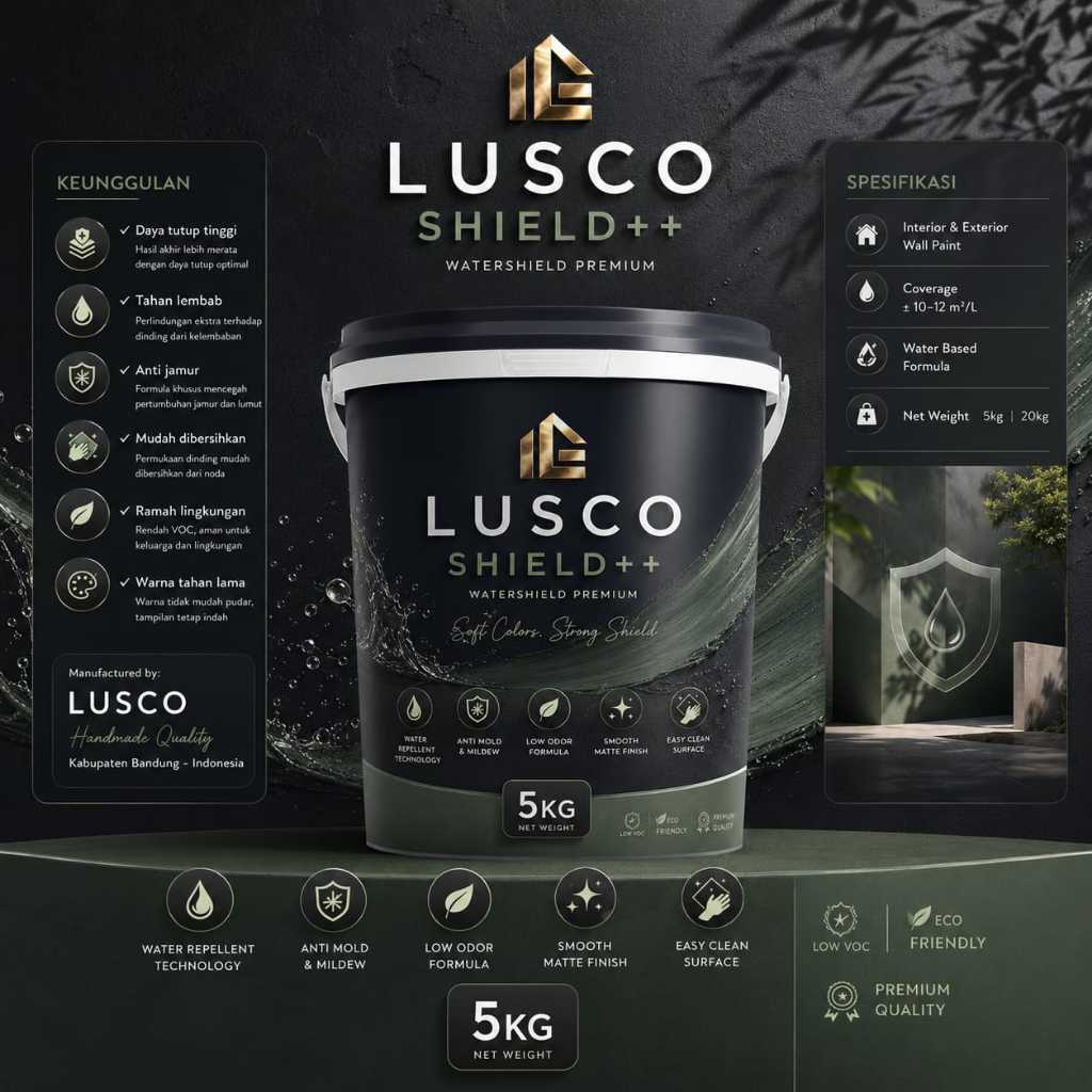 CAT TEMBOK ️ LUSCO SHIELD++ WATERSHIELD PREMIUM
