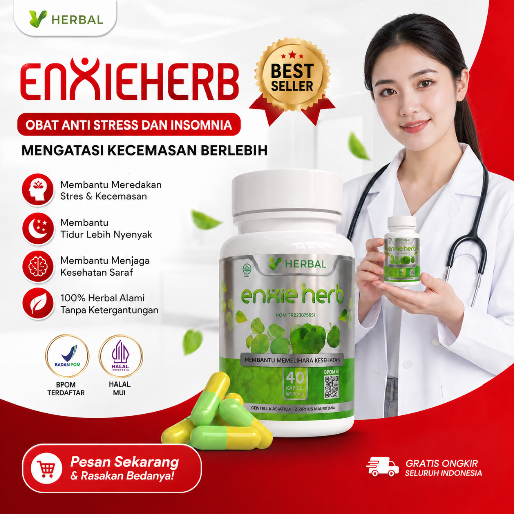ENXIEHERB Obat Antidepresan Anti Depresi Anxiety Kecemasan Gerd Anxiety Insomnia Skizofrenia Bipolar