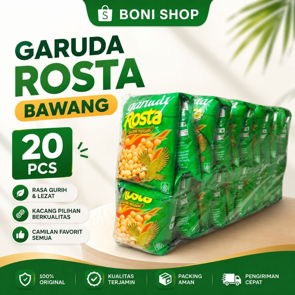 Garuda Pilus Kacang Renceng 20pcs - Rasa Garuda Pilus, Kacang Renceng, Kulit, dan Telur - Rosta Bawa