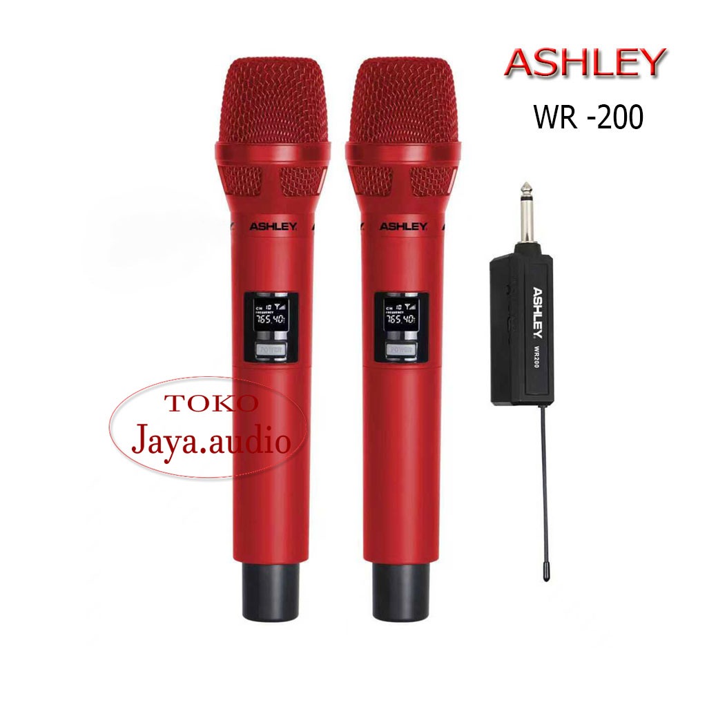 ASHLEY WR 200 Mic WIRELESS Original 2 Mik Pegang Mik Tanpa Kabel Ashley wr200 Mic Duet