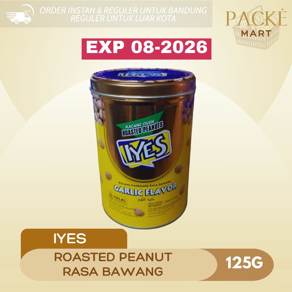 Iyes Festive Roasted Peanut 125g - 1PCS / Rasa Bawang / Kacang Oven / Kacang Panggang Rasa Bawang / 