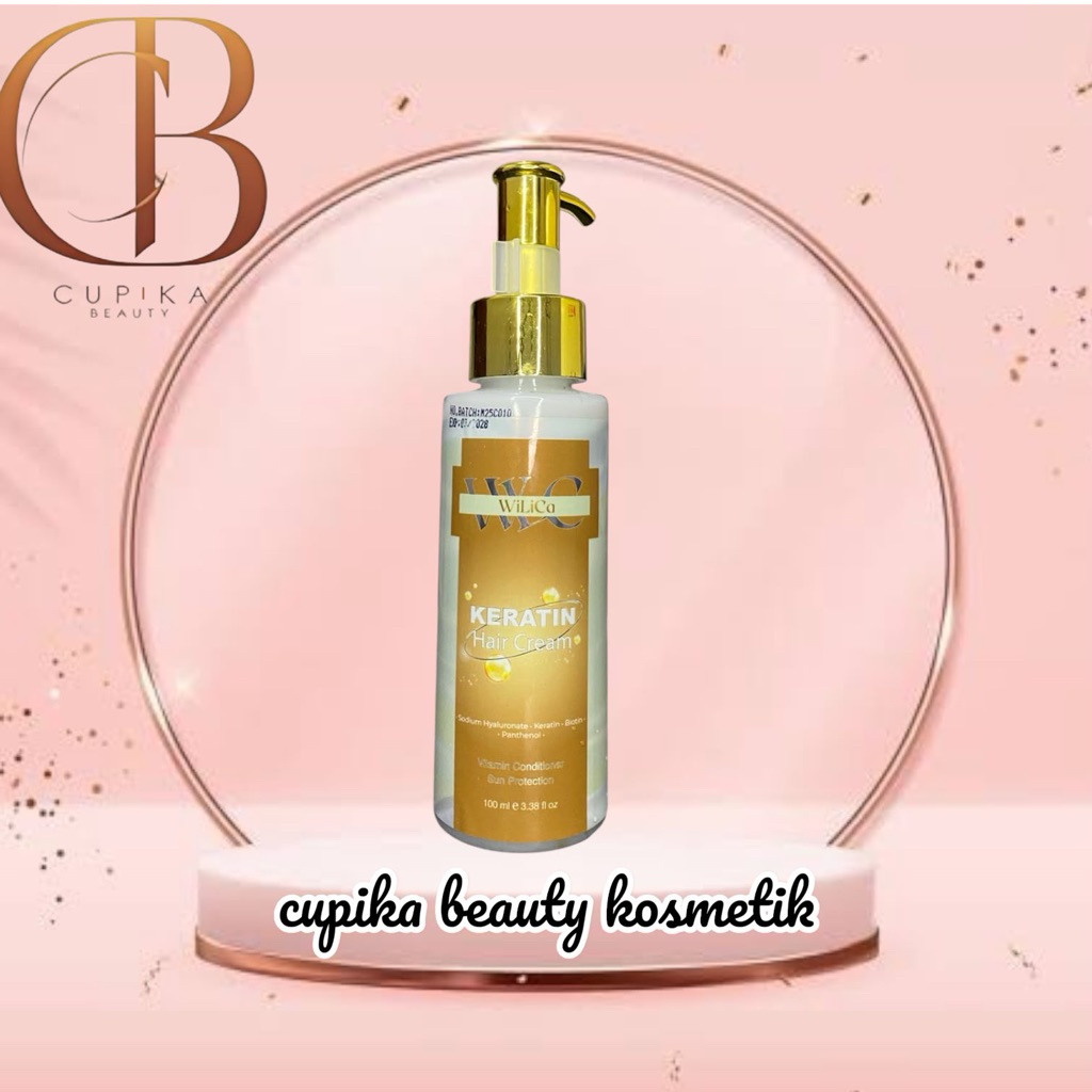 pp.pz} WILICA keratin hair cream 100 ml dengan sun protection melindungi rambut merawat dari kerusak