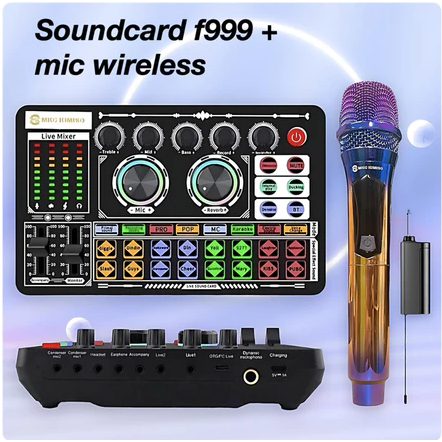 paket soundcard f999 plus mic wireless SoundCard Bluetooth compatible External Wireless