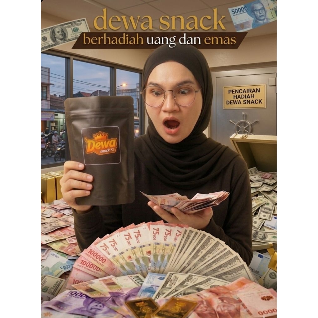 PASTI DAPAT HADIAH UANG DEWA SNACK VIRAL BERHADIAH UANG DAN EMAS MINIGOLD