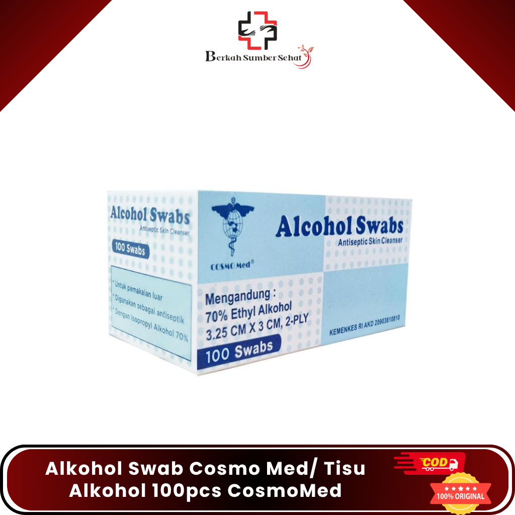 Alkohol Swab Cosmo Med/ Tisu Alkohol 100pcs CosmoMed