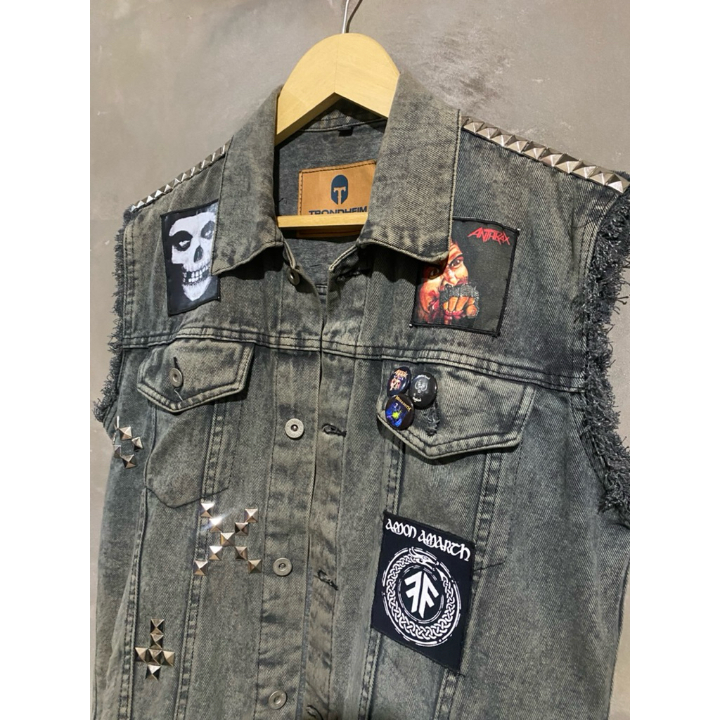Battle Vest Denim Custom Patch Heavy Metal Band