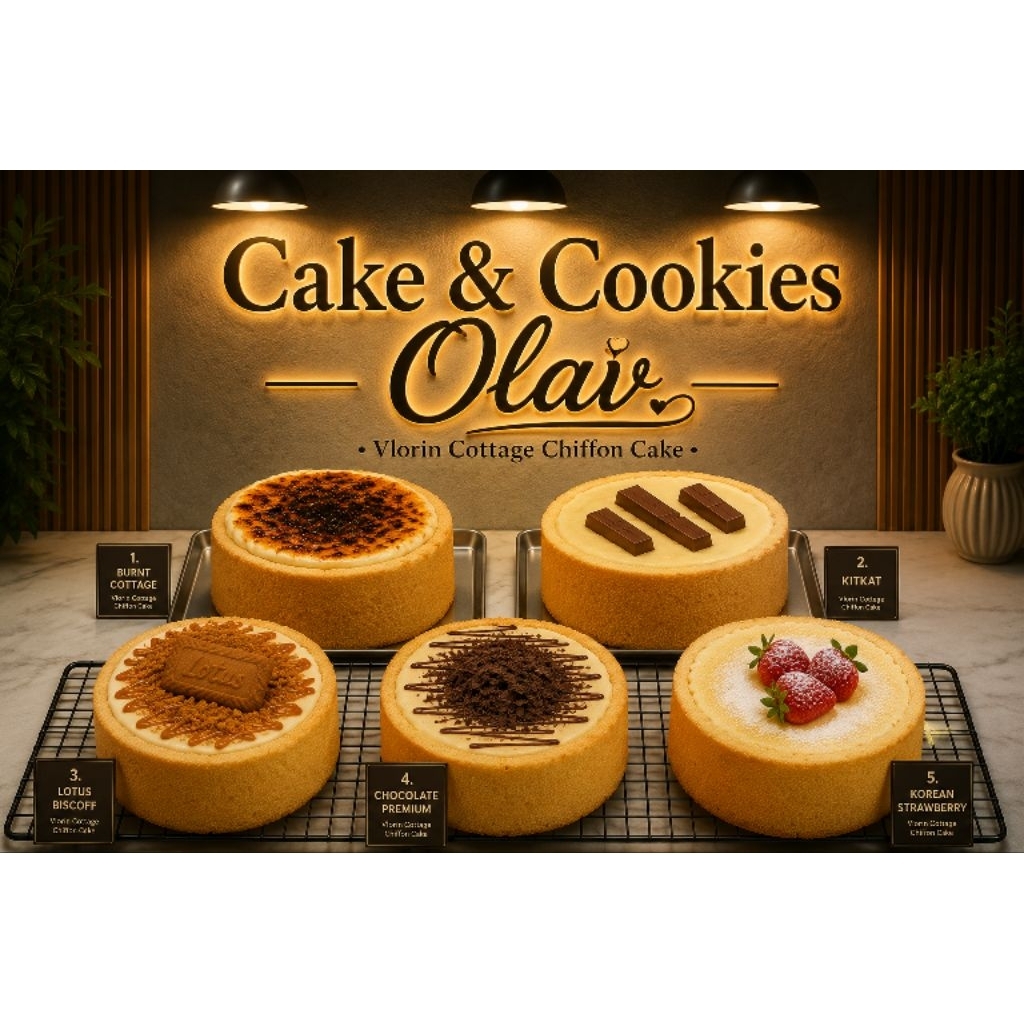Vlorin Cottage Chiffon Cake , Burnt Cottage Cake by Olav , Cottage Cheese .