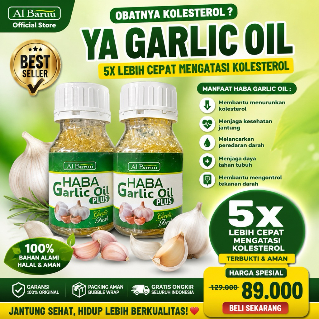 Kapsul Garlic oil Habbatussauda Isi 200Kapsul Original Obat kolestrol darah tinggi dan daya tahan Tu