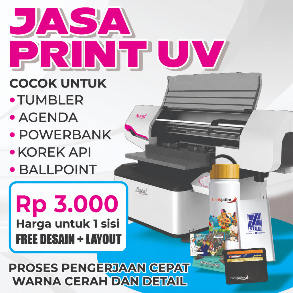 Jasa Printing UV tumbler, ballpoint Metal, card holder, agenda, gantungan kunci dll
