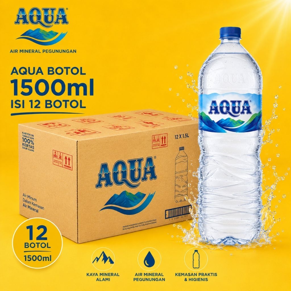 AQUA BOTOL 1.500ml isi 12 botol