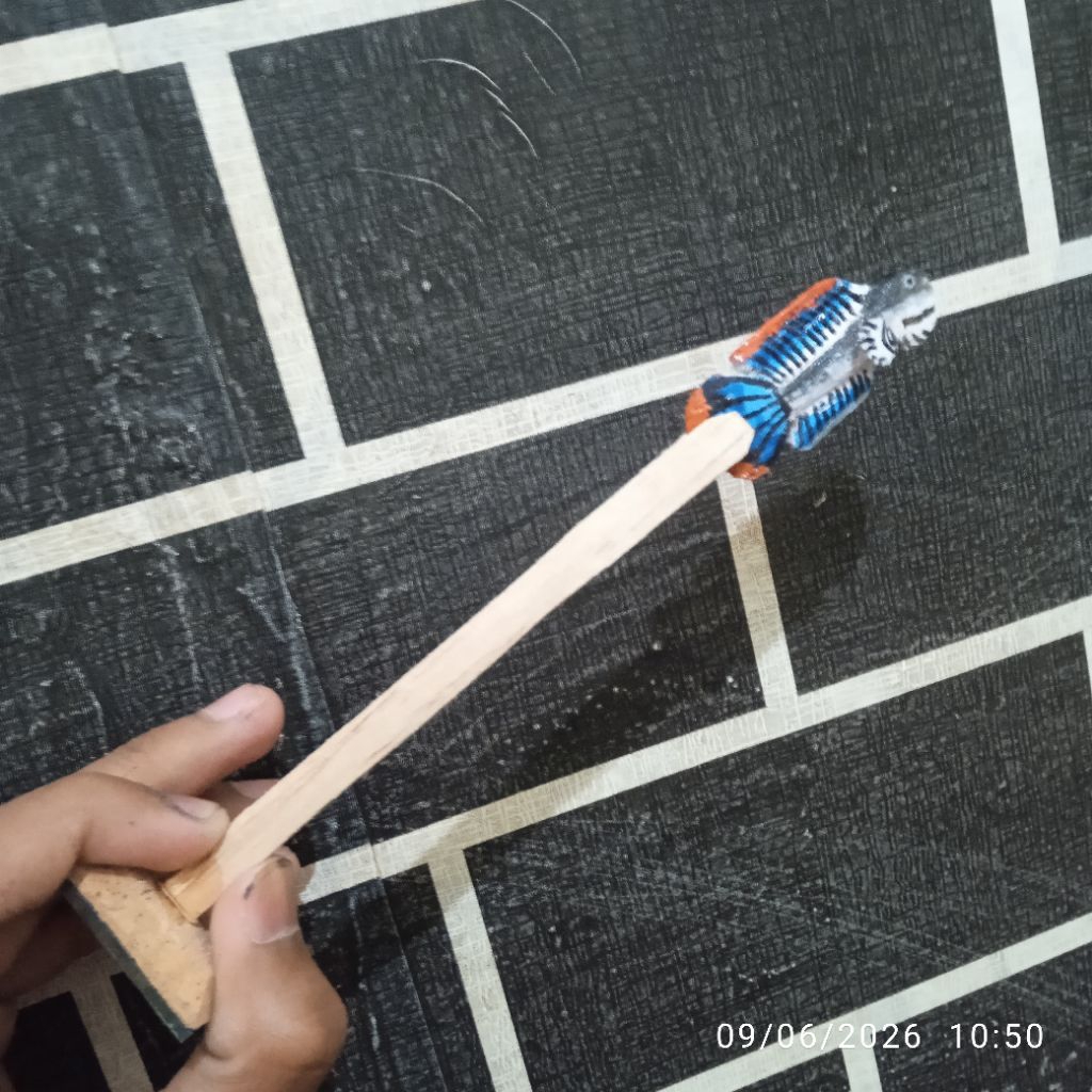 patung Channa limbata mini + kaca