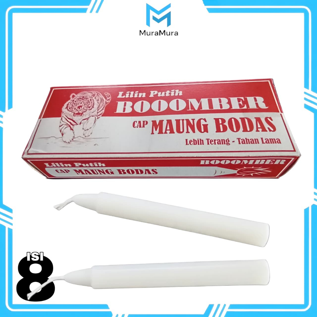 [8 Pcs] Lilin Putih Boomber 12 Cm/Lilin Putih/Lilin Lampu