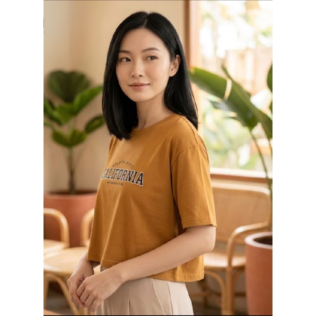 Mustard T-Shirt - RILLEY, Pakaian Wanita