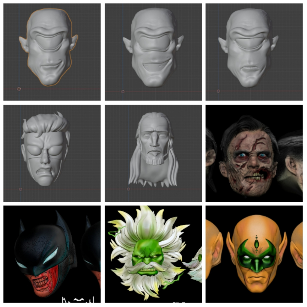 Headsculpt Head HS Allen Invincible Hulk Maestro Doctor Strange Zombie Batman Green Lantern shf figm