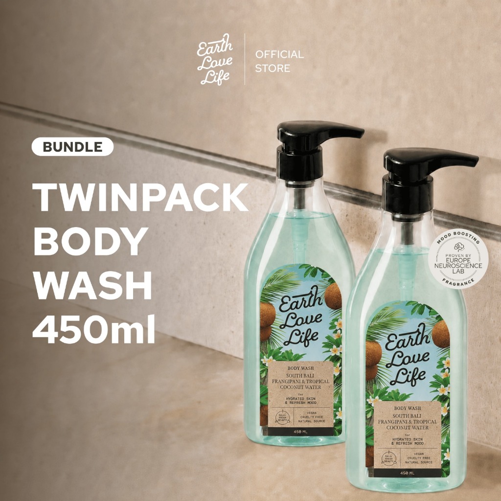 [BUY 2 GET 4] Earth Love Life Body Wash 450mL x 2pcs FREE  EDP 2ml x 2pcs | Sabun Mandi Cair | Lotio