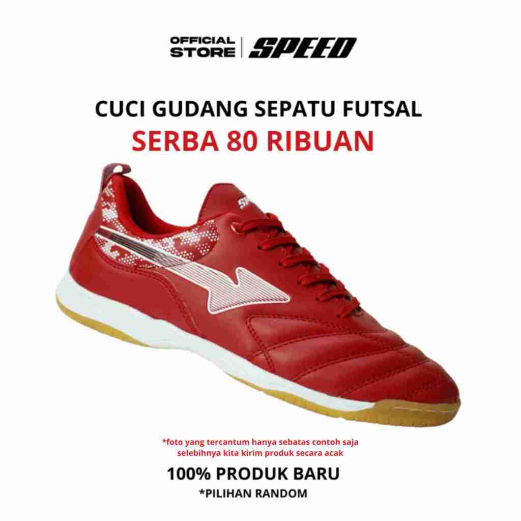 Speed - Sepatu futsal serba 80 ribuan - produk original 100% baru - produk cuci gudang 38-42