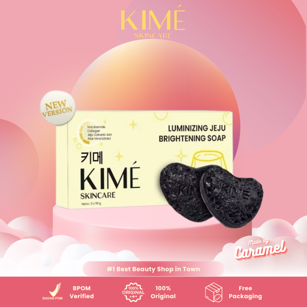 KIME Luminizing Jeju Brightening Soap – Sabun Mandi Pemutih Badan Pencerah Wajah Sabun Glowing 1 Box