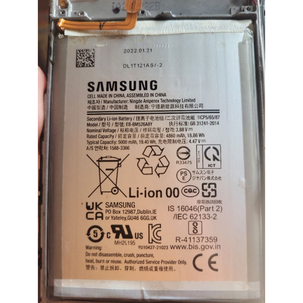 Baterai samsung a23 EB-BM526ABY 7000 Mah ori copotan