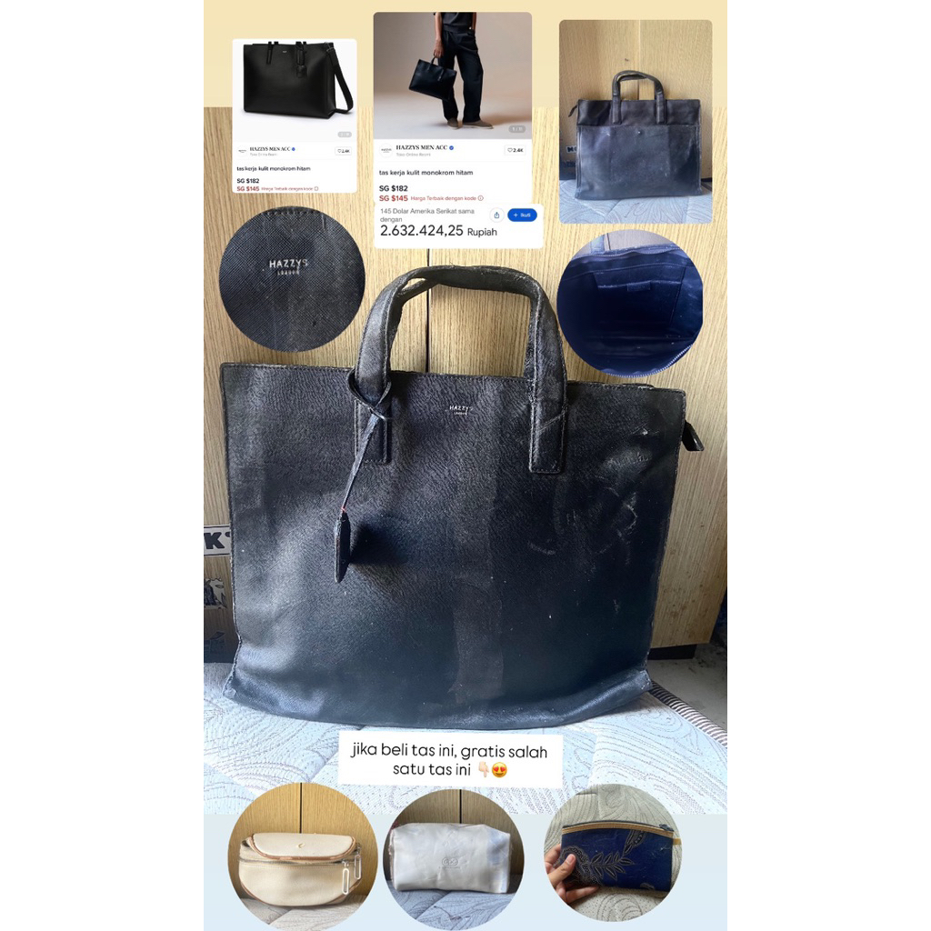Prlvd HAZZYS London Tas kerja hitam original