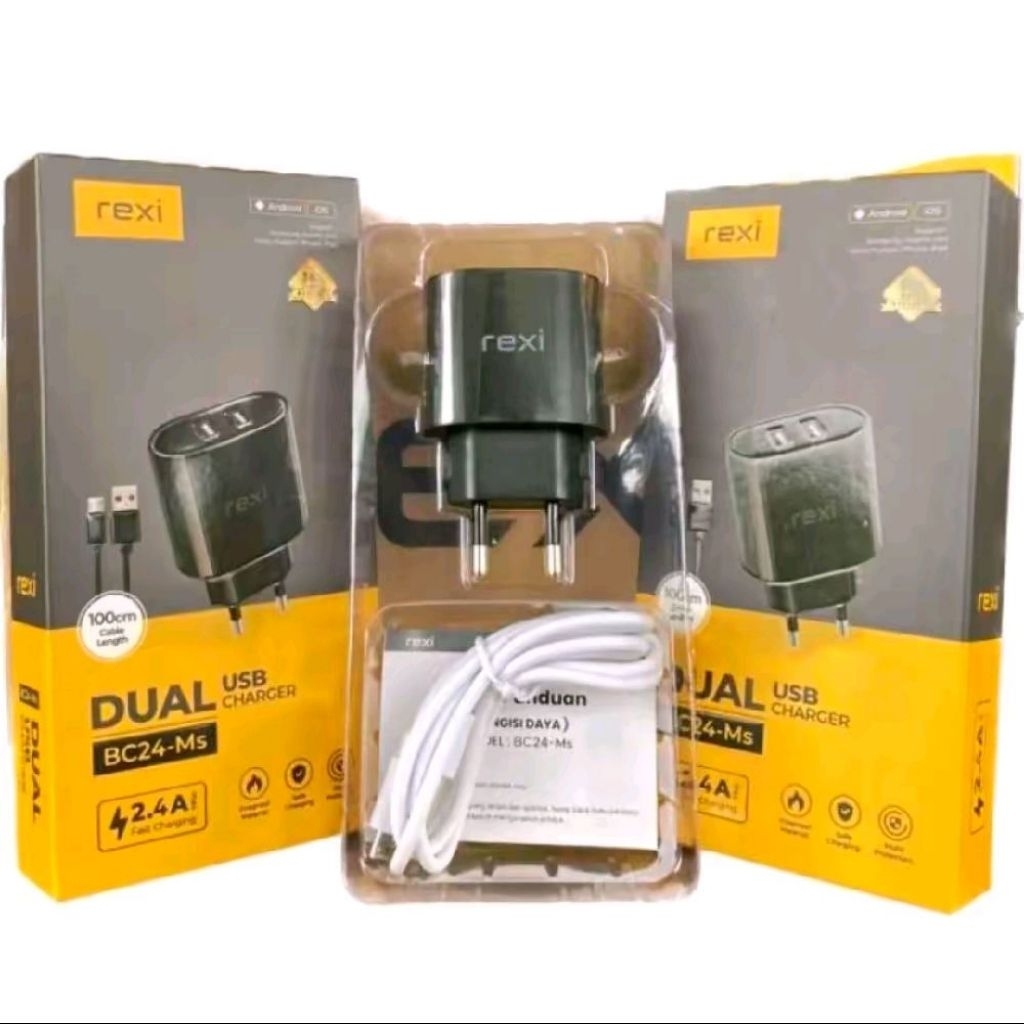 REXI CC20-M//BC24-M Single USB Charger 2.0A With micro Cable
