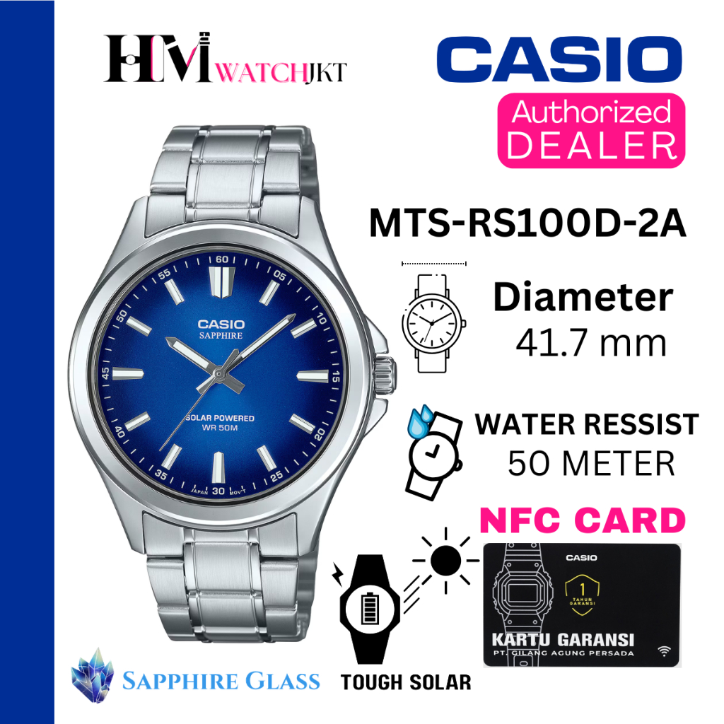 CASIO MTS-RS100D-2AVDF Jam Tangan Pria Original Analog Antiair Sapphire MTS-RS100D-2AV MTS-RS100D