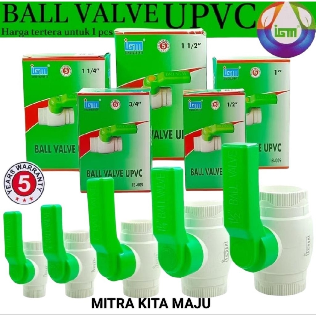 BALL VALVE UPVC IGM / STOP KRAN IGM / KRAN BOLA PVC IGM / STOP KRAN PVC IGM / BALL VALVE JUMBO IGM /