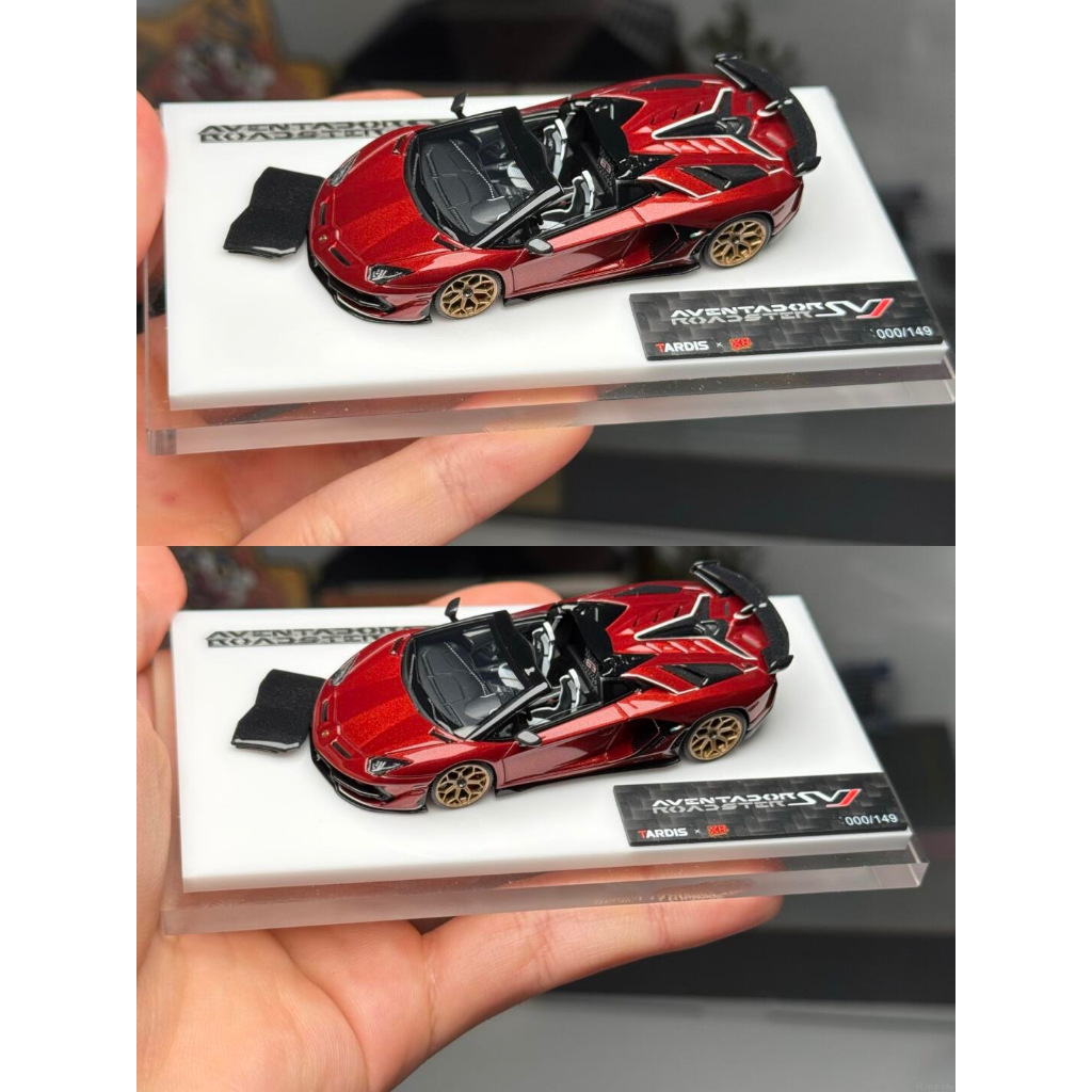 TARDIS LAMBORGHINI SVJ RED RESIN 1/64 TARDIS X XH LAMBORGHINI AVENTADOR SVJ RED LIMITED EDITION DIEC