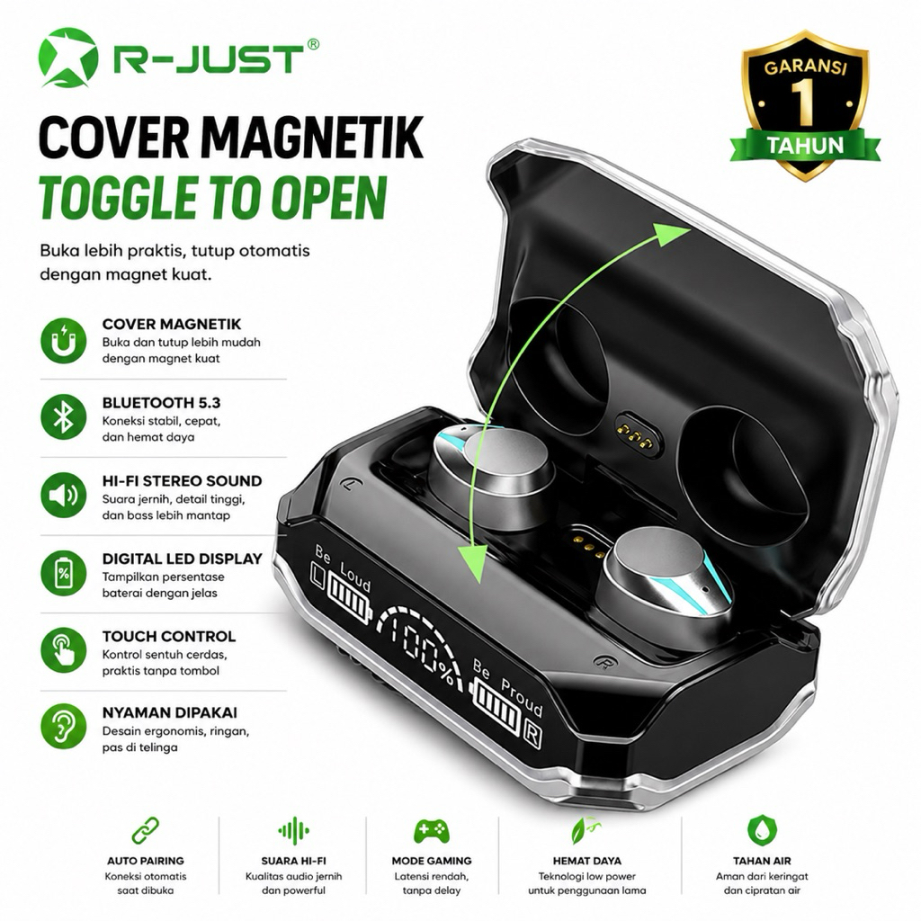 Headset TWS GARANSI 1 TAHUN NEKTECK JX10 M90 MAX M41 Gaming Original Earphone Wireless Bluetooth