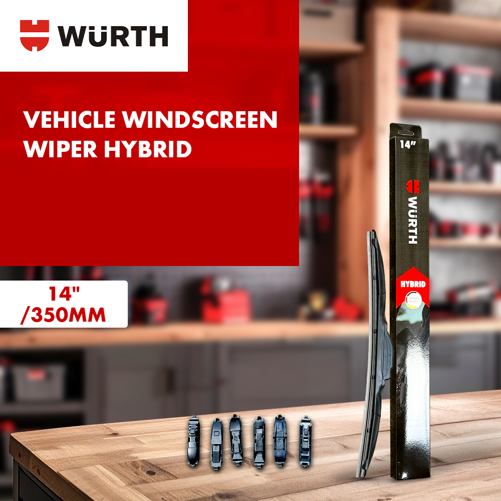 Wurth Car Windscreen Wiper Hybrid Blade Plus | Desain Modern & Aerodinamis dengan rangka kuat