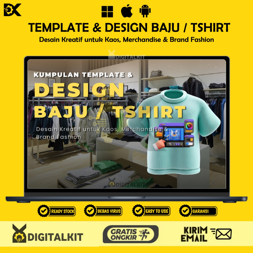 [T1066] KUMPULAN TEMPLATE & DEISGN BAJU / TSHIRT | Desain Krestif Untuk Kaos, Merchandies  & Brand F