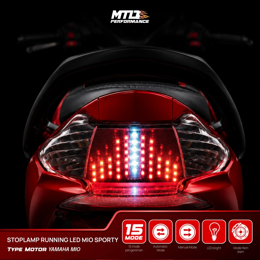 Stoplamp Running Mio Sporty Mio Smile Stoplamp Running 15 Mode Lampu Rem Belakang Mio Smile Mio Spor