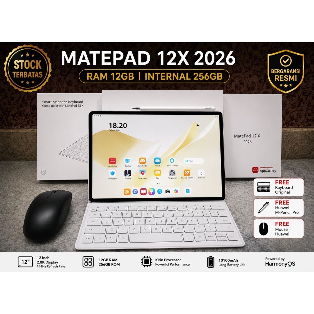 Huawei matepad 12x 2026 fullset second original
