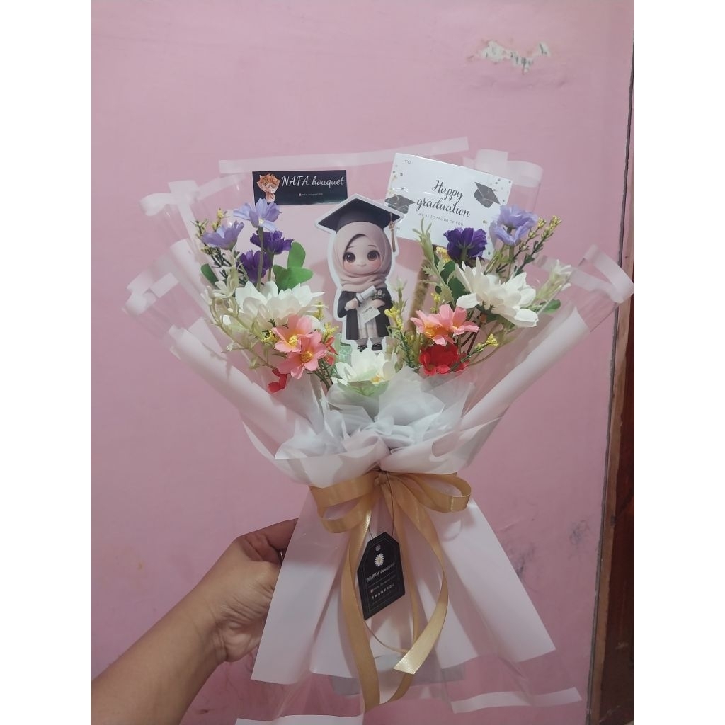 ready buket wisuda topper bunga anak TK,SD,SMP,SMA cewek cowok