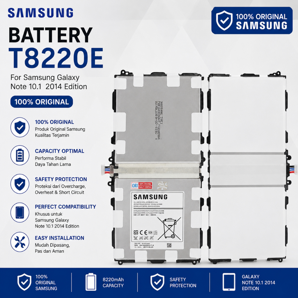 Baterai Battery SAMSUNG Note 10,1 2014 edition T8220E Original100%