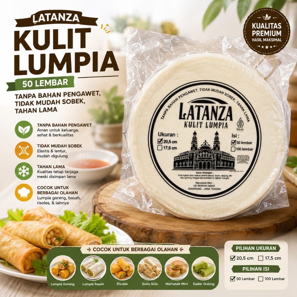 KULIT LUMPIA ISI 50LEMBAR//FROZEN FOOD INSTAN AREA SEMARANG KOTA