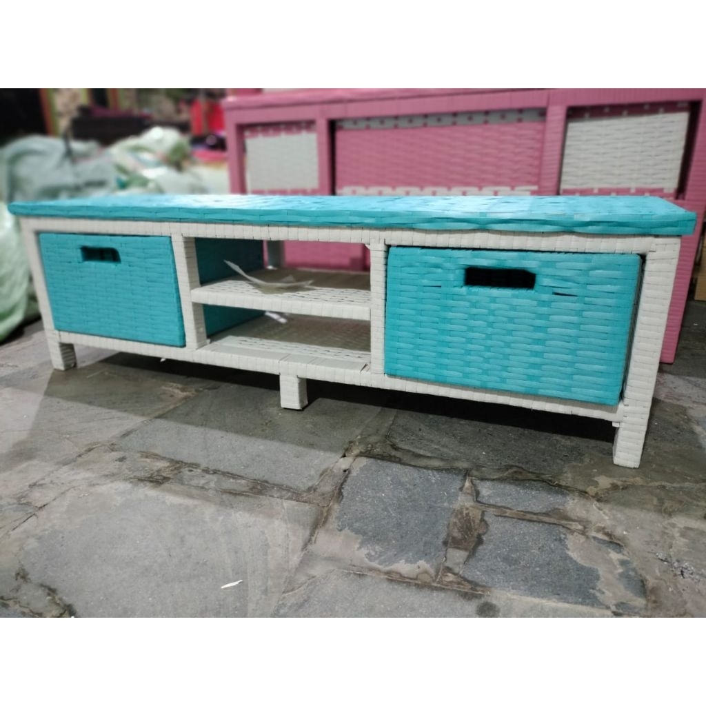 Ready stok Rak/Laci tempat Tv dan Dvd Rak 3 model modern estetik