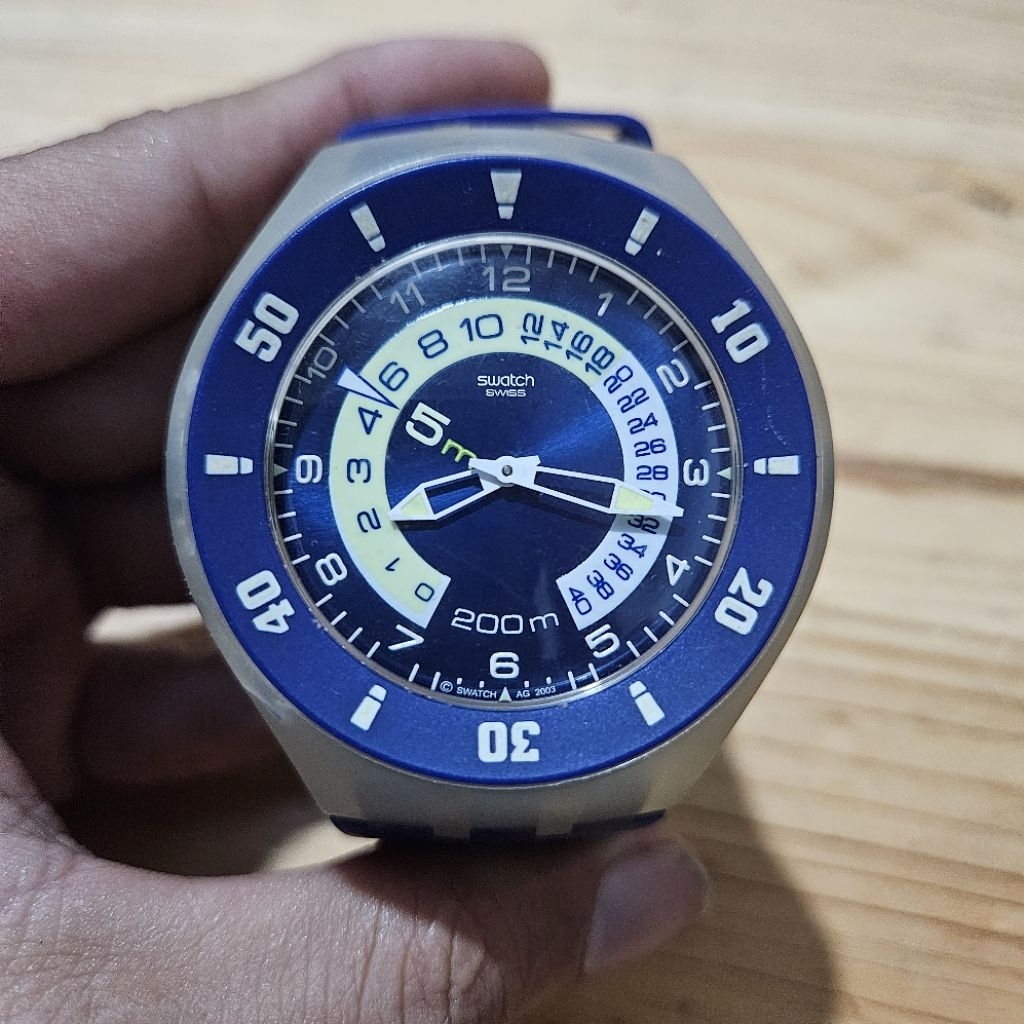 jam tangan swatch dive 200 bekas second selam diving