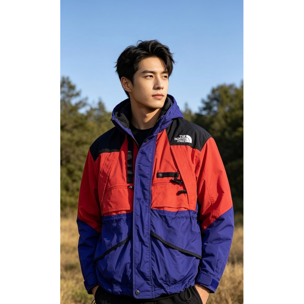vintage 90’s color block the north face skiwear jacket