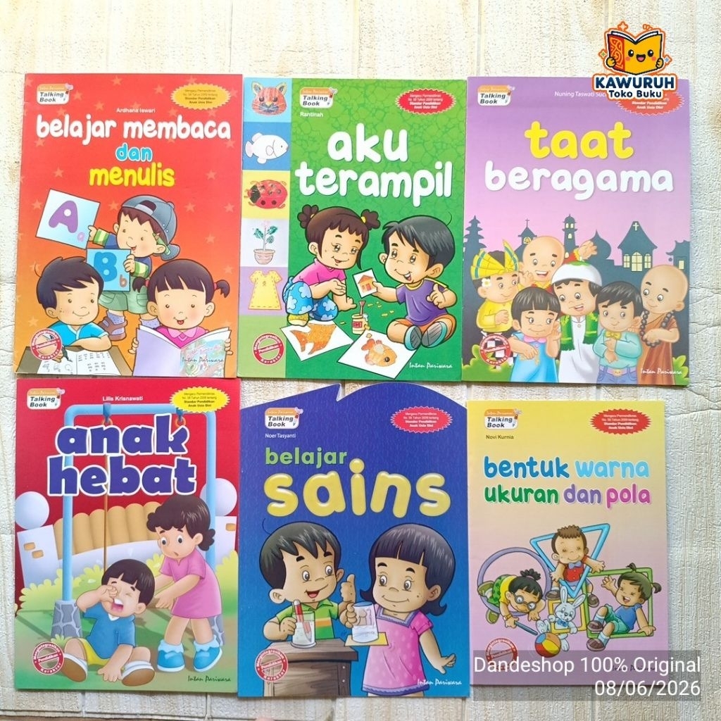Paket isi 6 Buku TK PAUD Buku Intan Pariwara Talking Book - Buku Aktivitas Anak Original